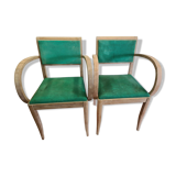 Beech bridge chairs pair