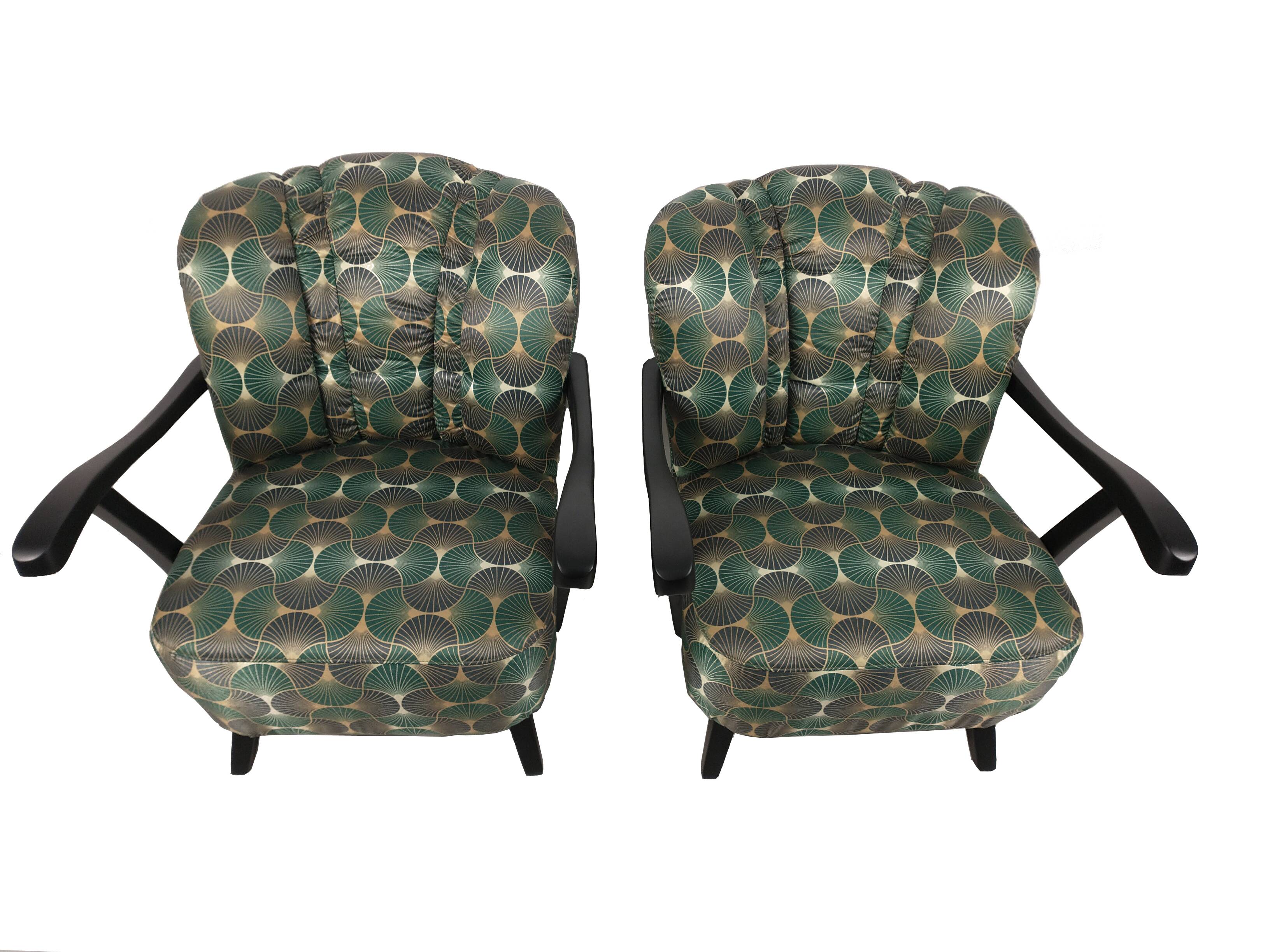 Art Deco Armchairs, 1950s, Set of 2