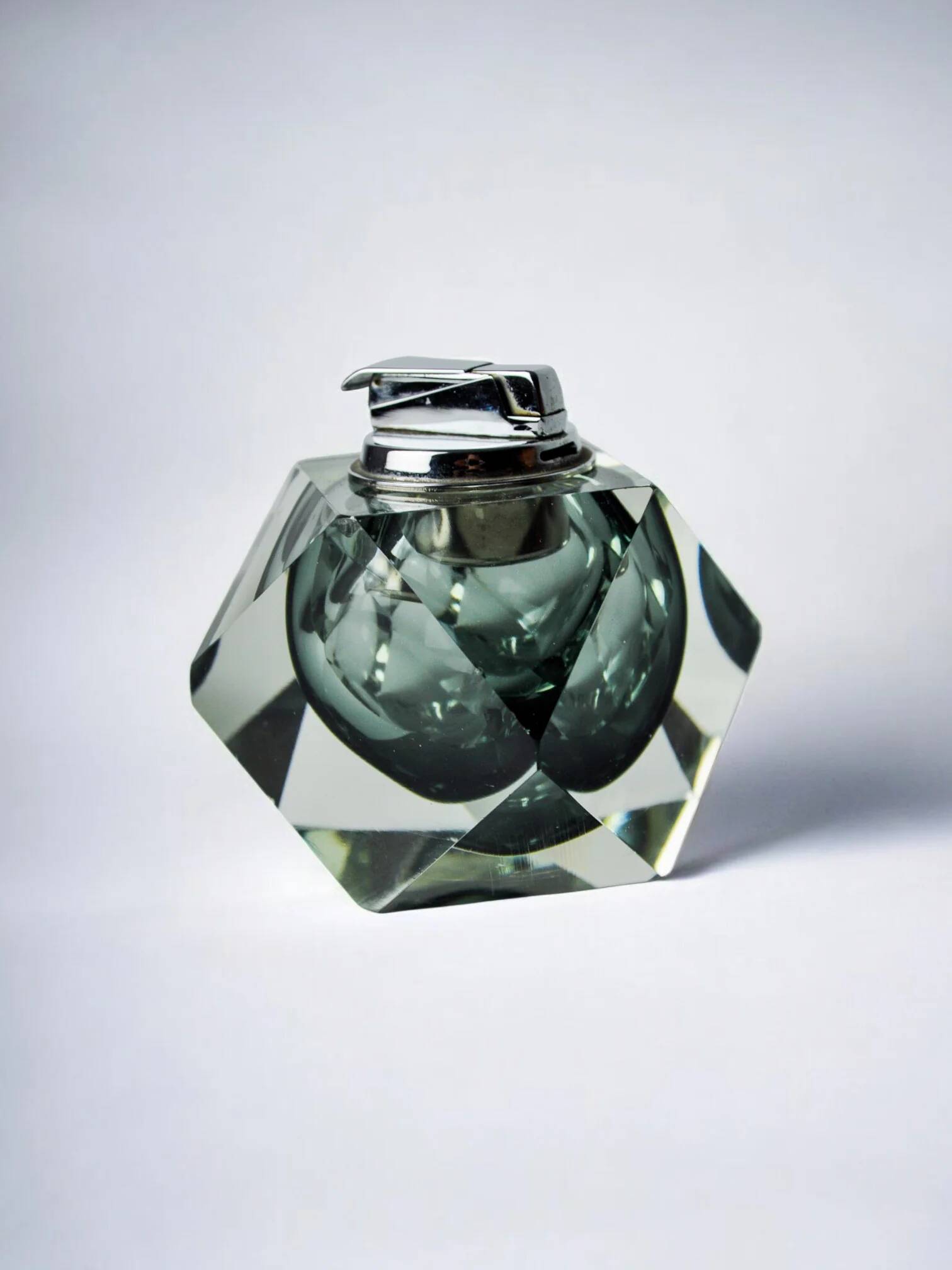 Black Sommerso lighter by Seguso, Murano, Italy, 1970s