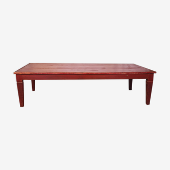 Old burmese teak coffee table original red patina