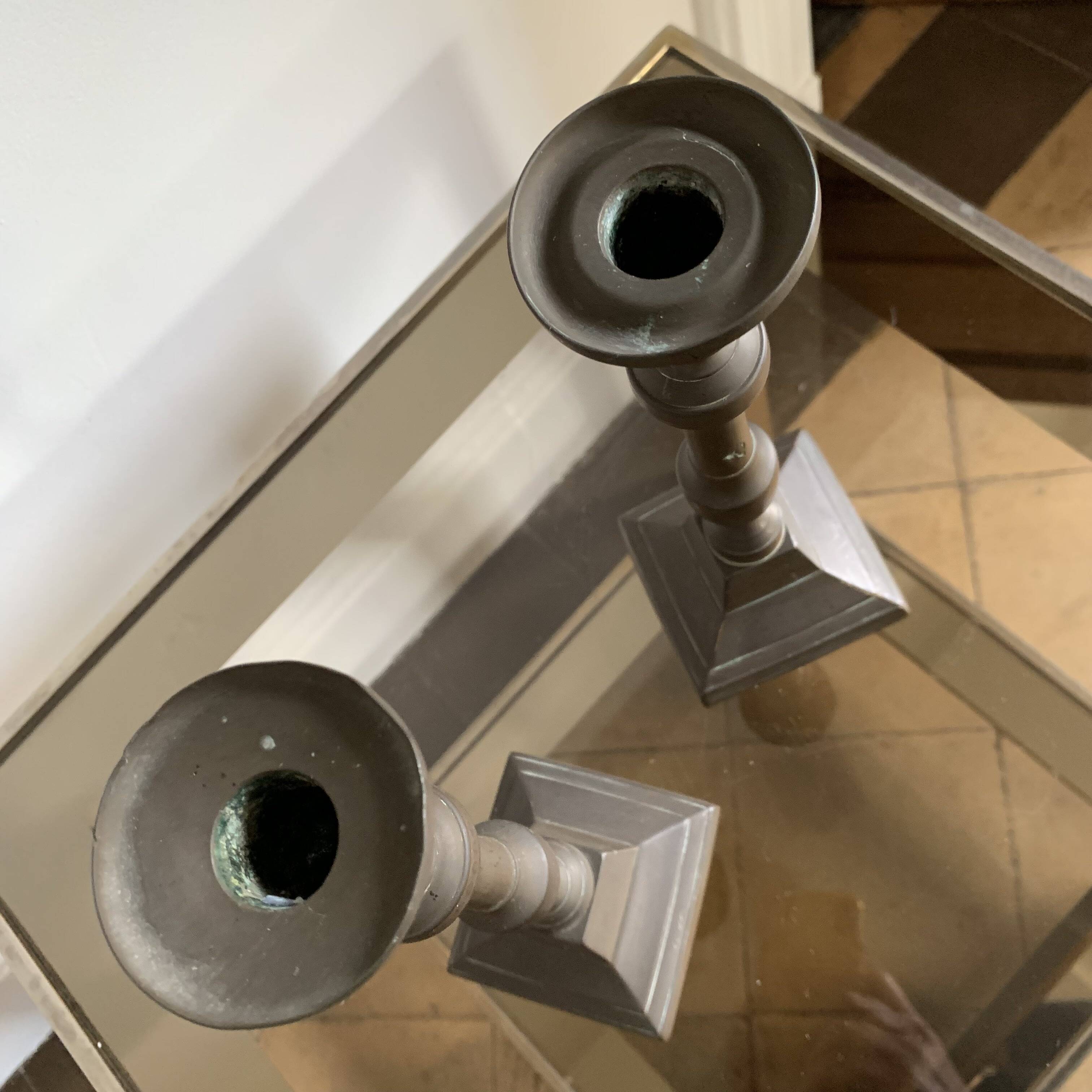 Pair of brass candlesticks