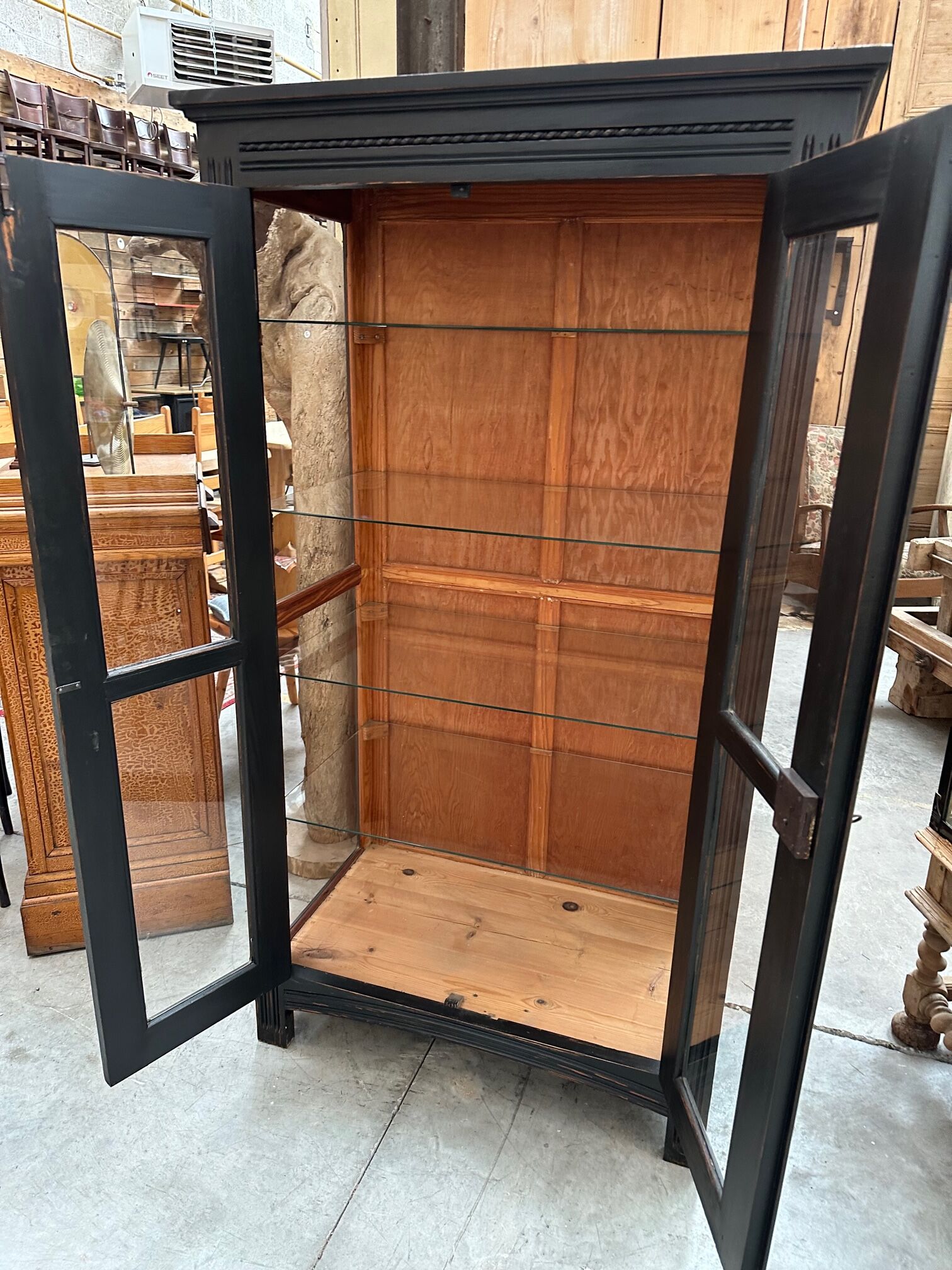 Patinated showcase early twentieth century