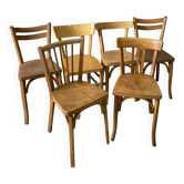 Set of 6 mismatched Baumann bistro chairs