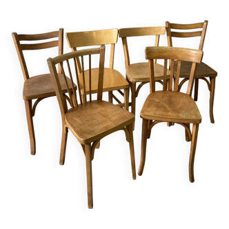 Set of 6 mismatched Baumann bistro chairs