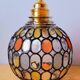 Colored glass portable lamp