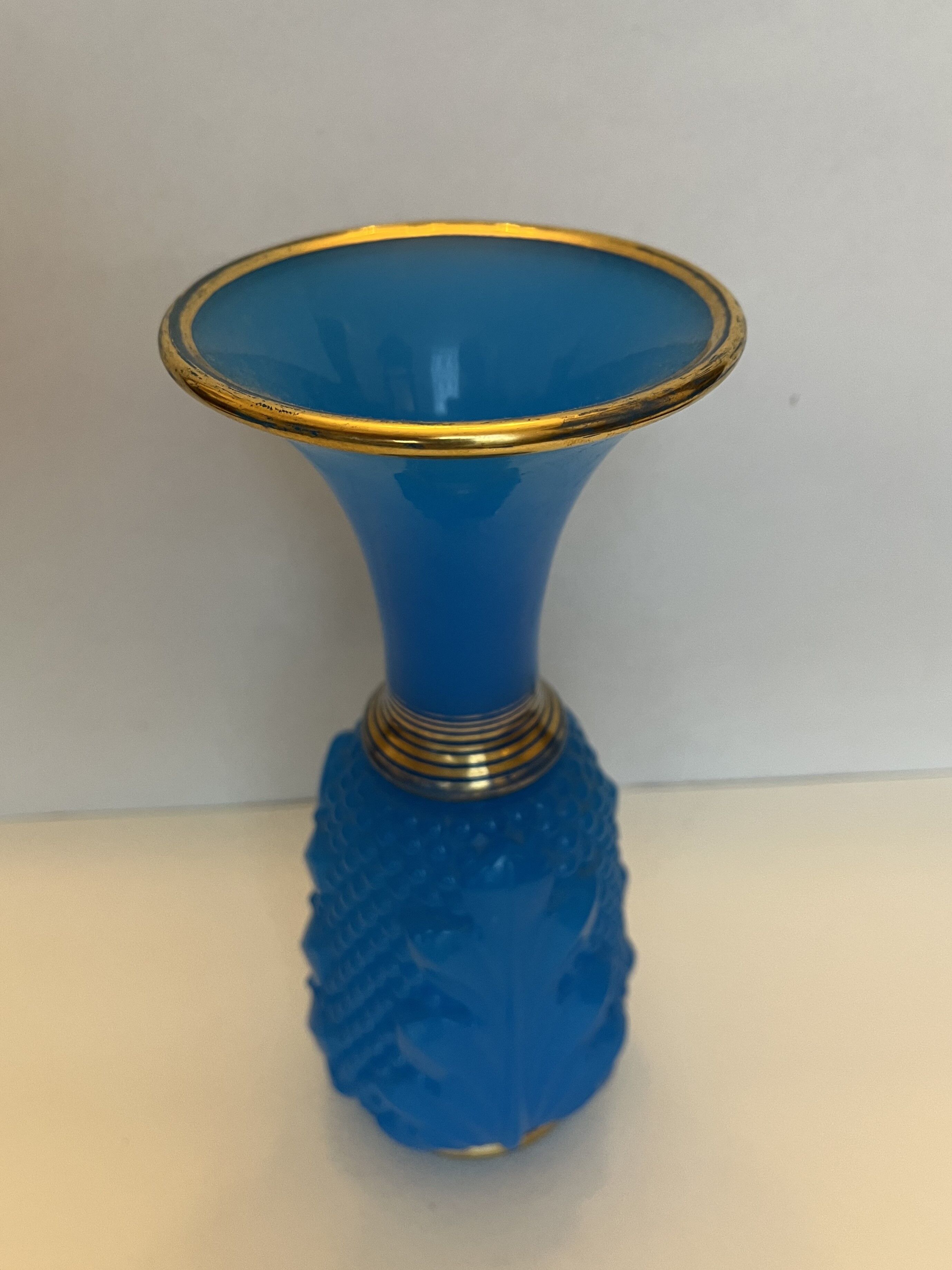Blue opaline vase