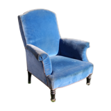 Armchair Napoleon III blue velvet