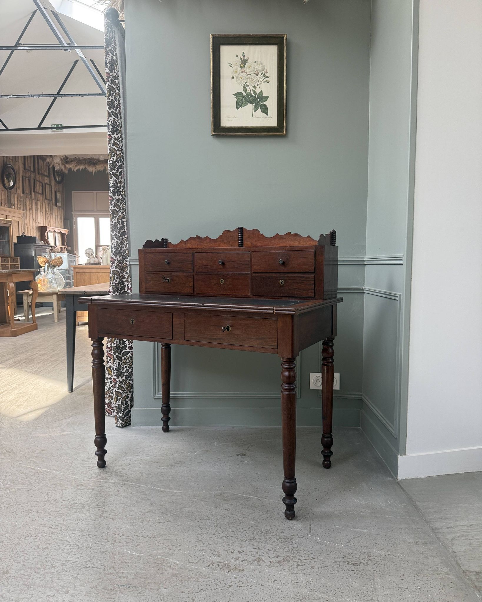 Bureau à gradin ancien en acajou