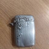 Antique match holder with striker in silver