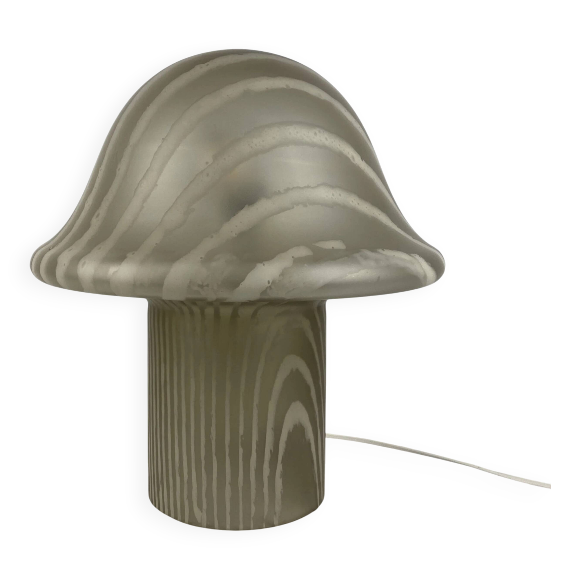 Large mushroom table lamp by Peill and Putzler in smoked glass XL 1970