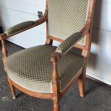 Green velvet directoire style armchair