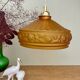 Pendant light with old art deco lampshade in yellow glass