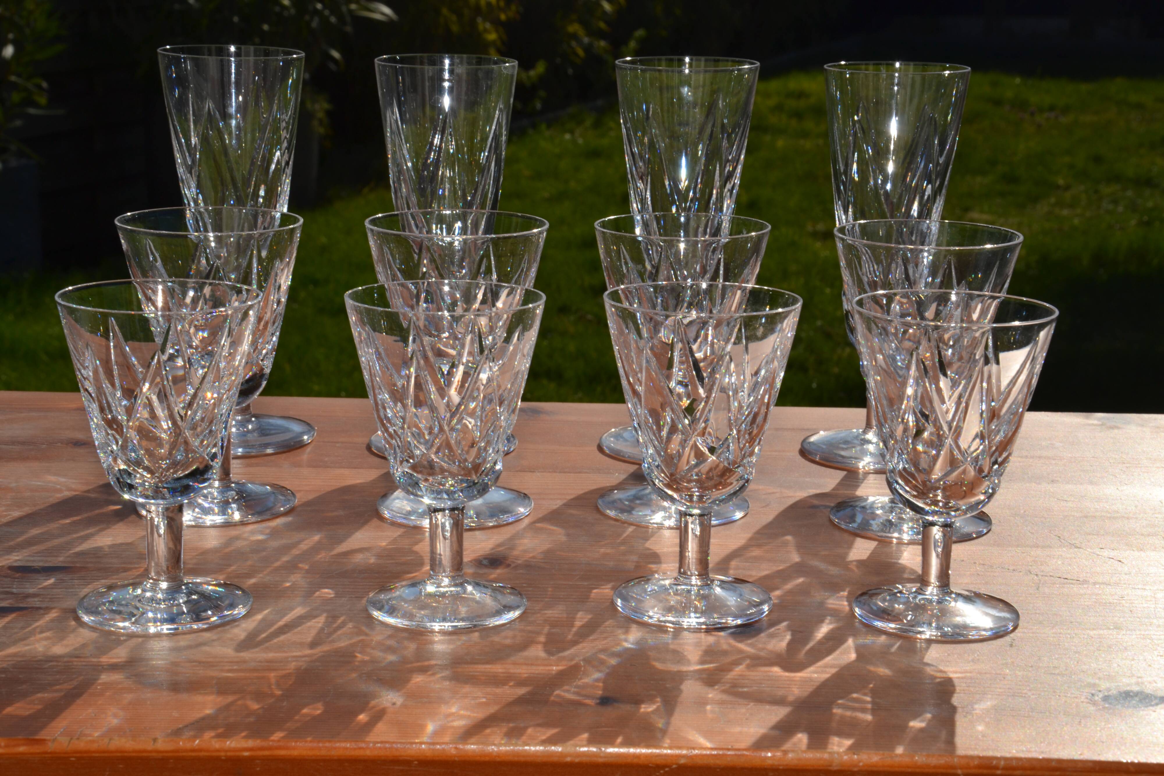 12 St Louis crystal glasses, Monaco model, 60s-70s