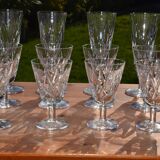 12 St Louis crystal glasses, Monaco model, 60s-70s