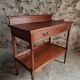 Antique mahogany console with drawer and shelf, French serving table, circa 1900.