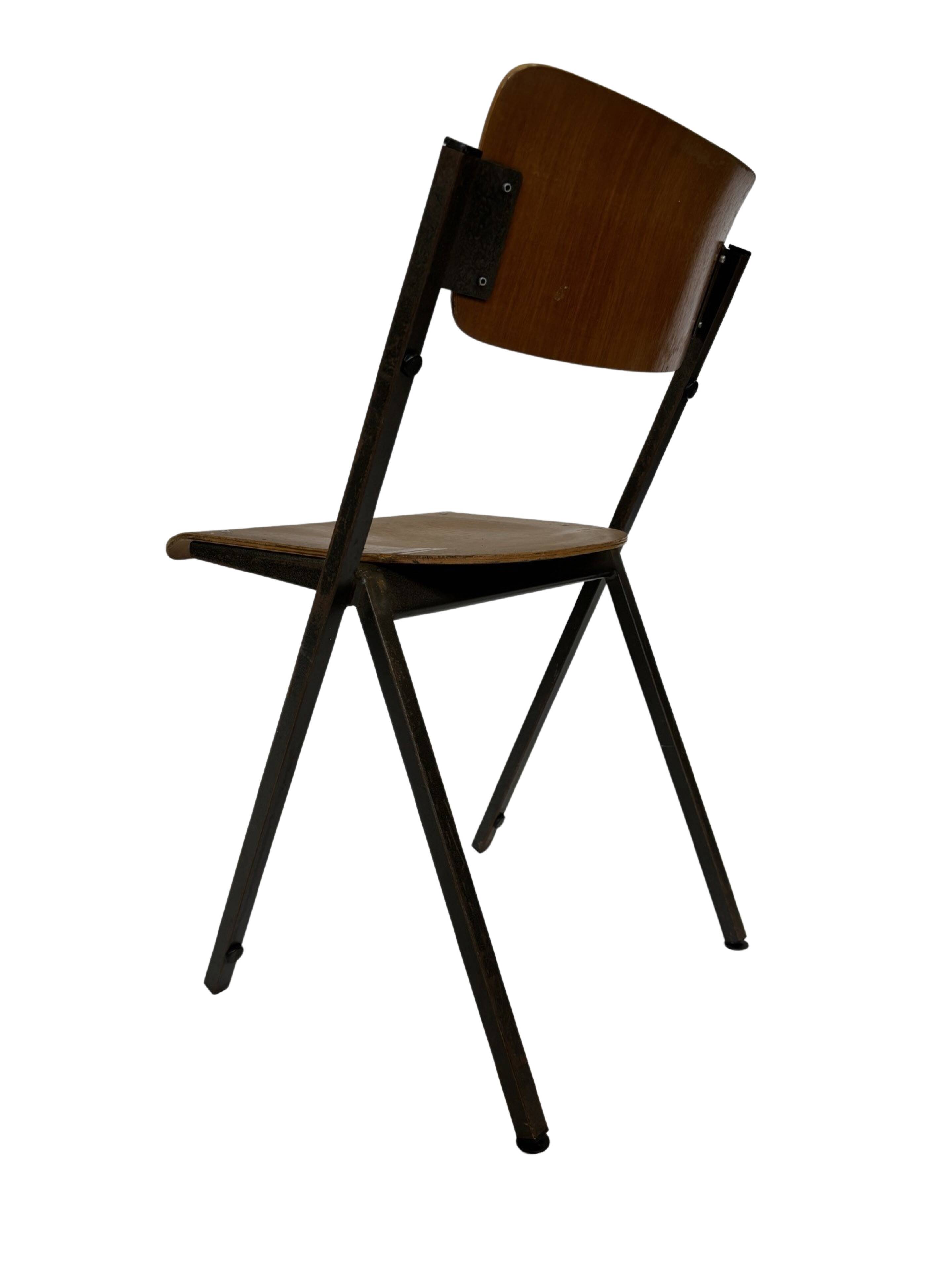 Set Of Four Compass Chairs 1960 Dutch Design School Chairs