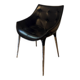 Lot de 6 sièges Philippe Starck pour Cassina en cuir noir