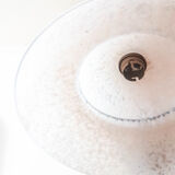 White opaline glass Clichy lamp, vintage pendant light