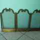 Old solid brass chimney fire barrier, 3 shutters, 2 handles