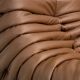 Togo Sofa in Brown leather attributed to Michel Ducaroy for Ligne Roset.