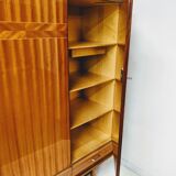 Vintage wooden wardrobe scandinavian style / compass feet spindles wardrobe