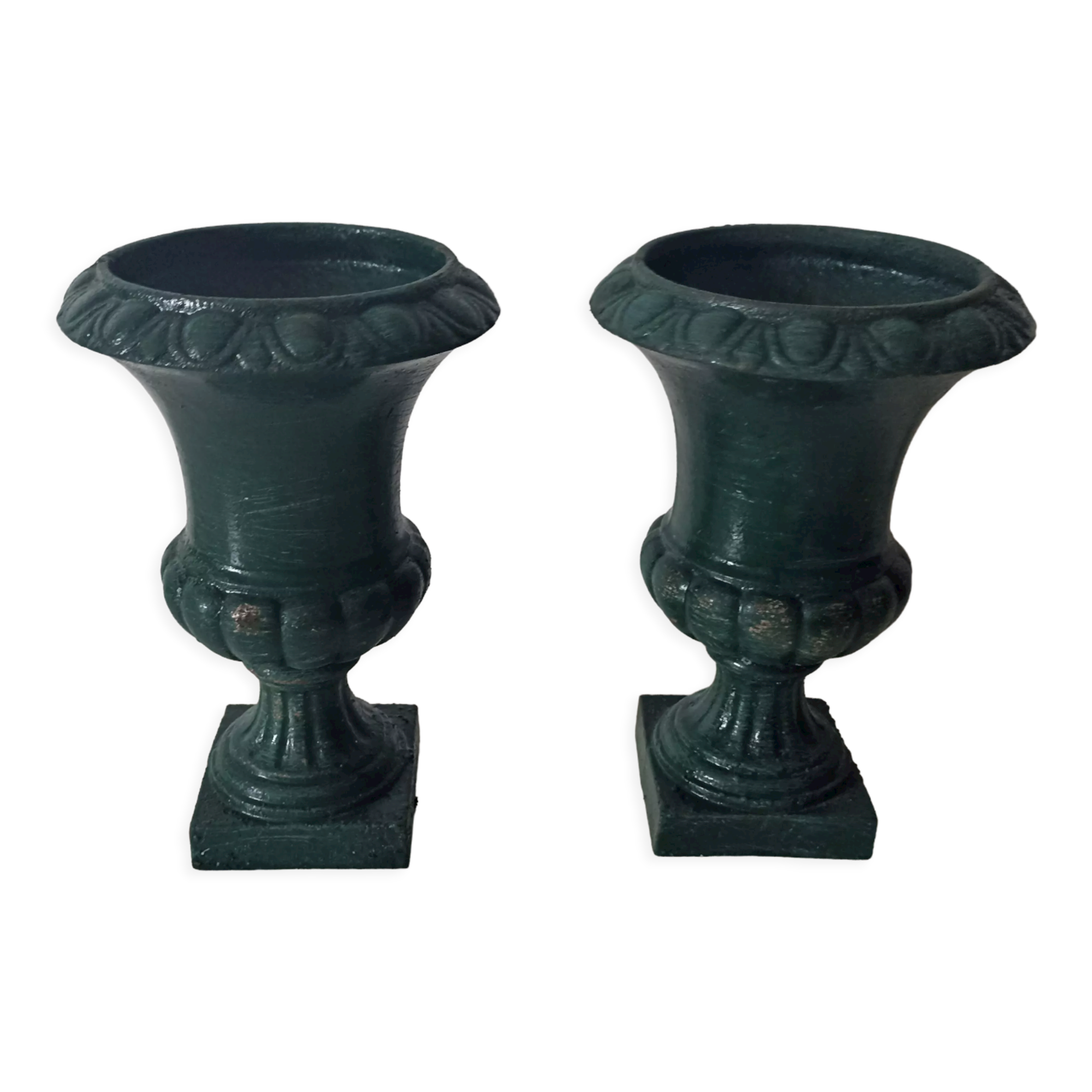 Pair of green Medici vintage 15,5 cm