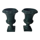 Pair of green Medici vintage 15,5 cm
