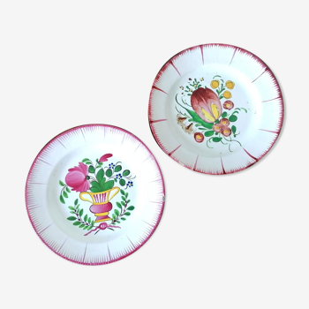 Pair of earthenware plates Les Islettes XIXth century