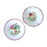 Pair of earthenware plates Les Islettes XIXth century