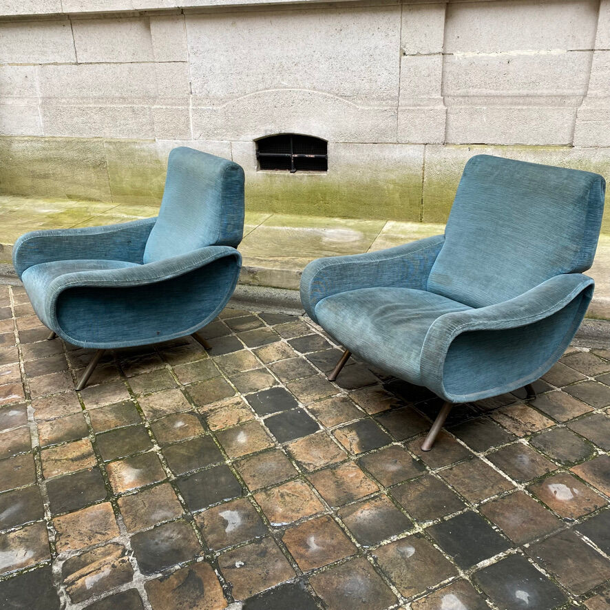 Pair of lady armchairs by Marco Zanuso for Arflex