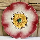 4 plates slip eglantine Massier Vallauris