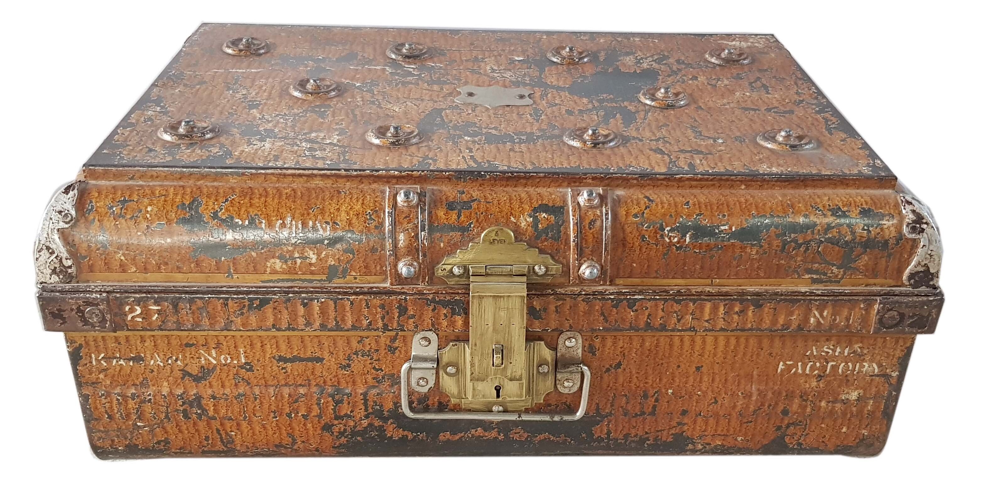 Ancient colonial travel trunk