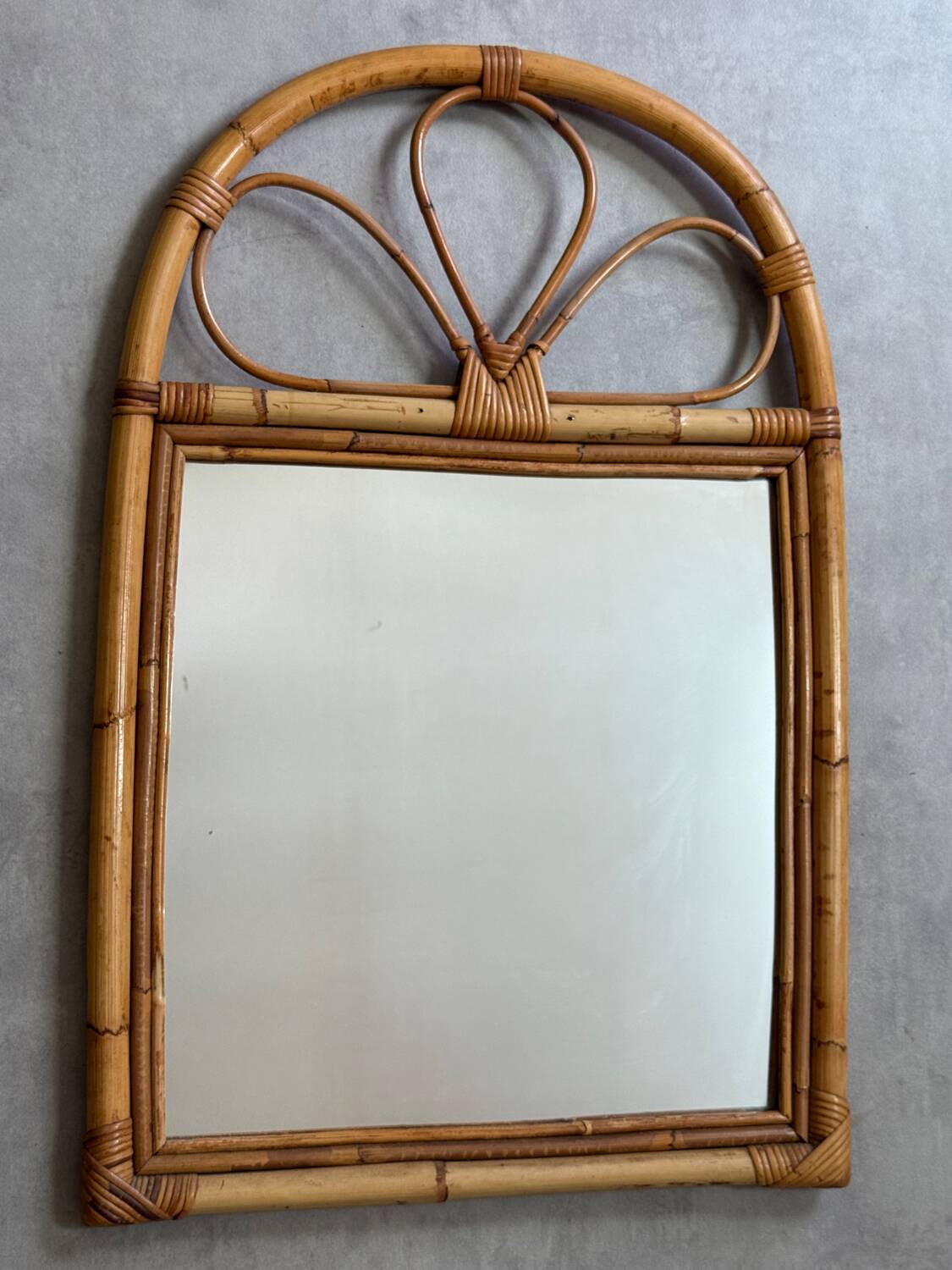1960s Rattan Mirror France