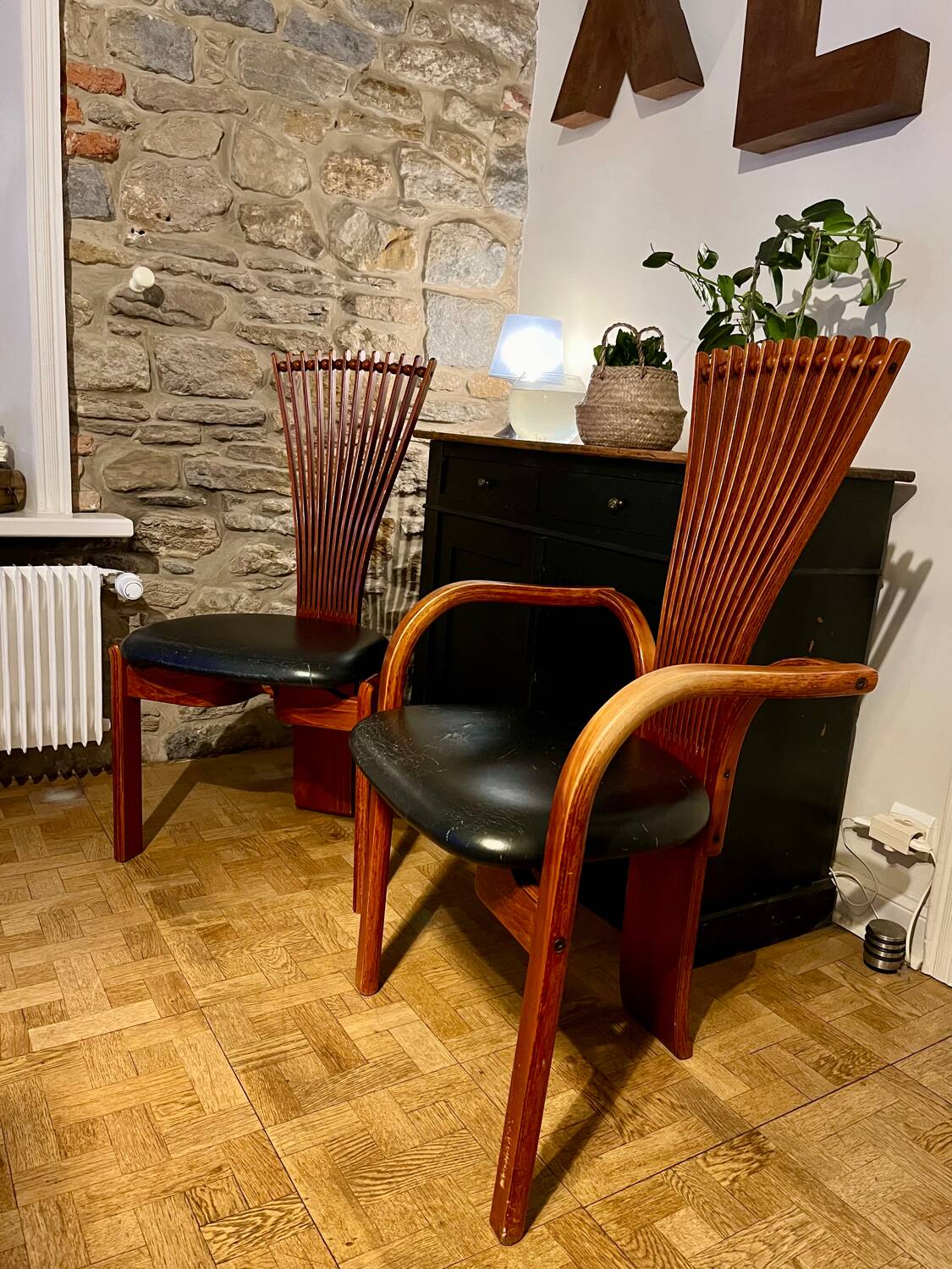 Chair and armchair set by Torstein Nielsen