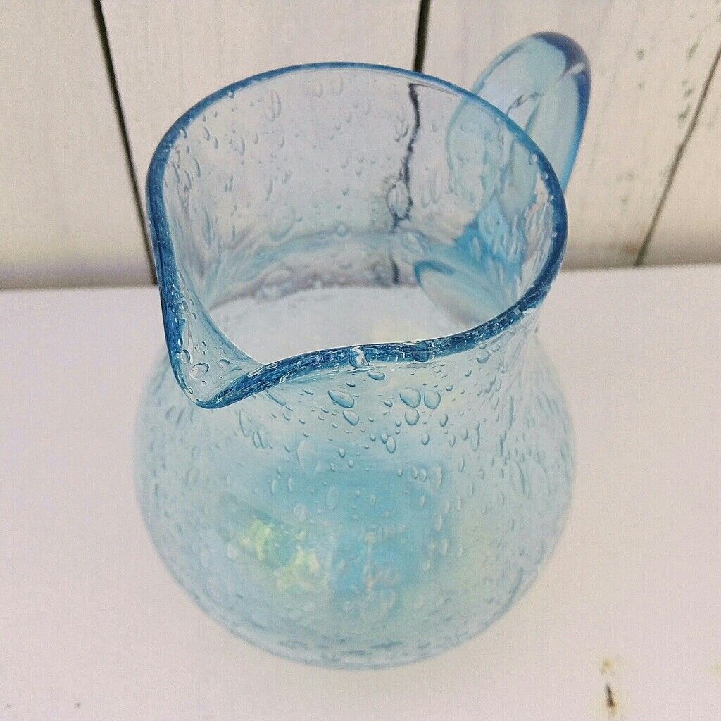Pichet à eau verre soufflé verrerie Biot vintage