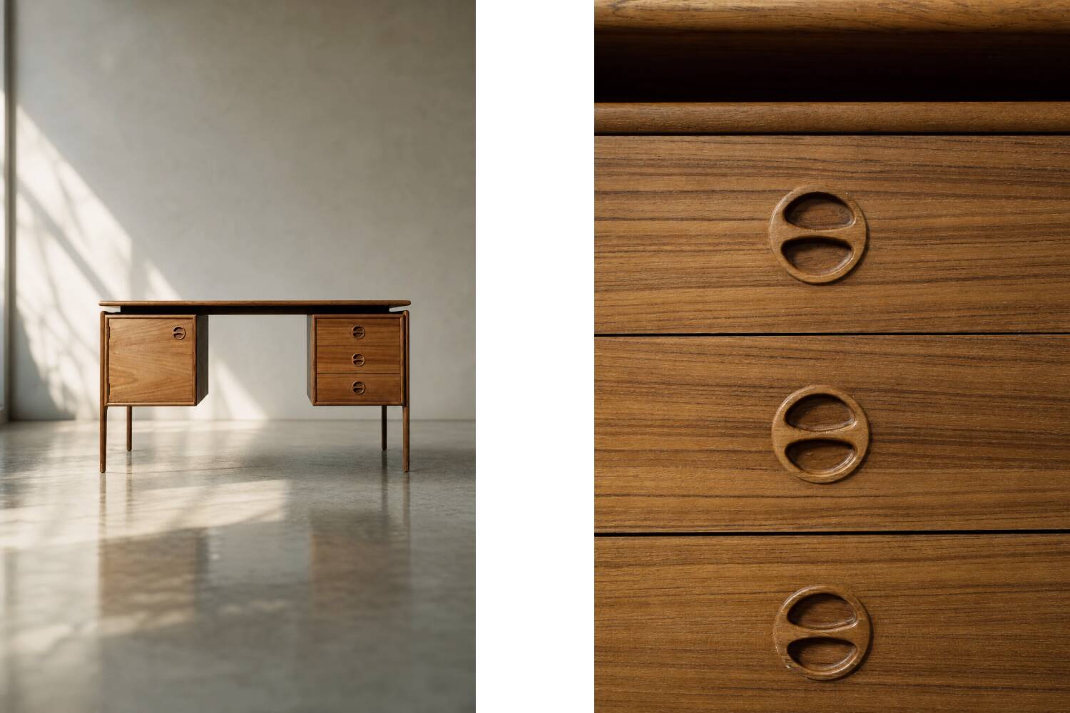Modern vintage Danish teak desk from the 1950s by Arne Vodder for GV Møbler.