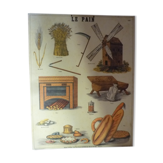 Affiche pédagoqique "le  pain"  musée scolaire d'Emile Deyrolle