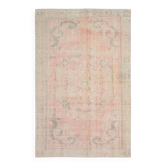 6x9 Vintage Soft Peach Geometric Style Vintage Rug, 175x270 Cm