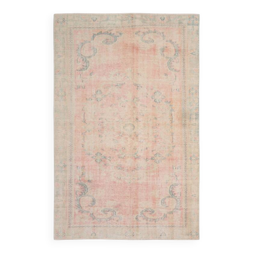 Tapis vintage géométrique couleur pêche