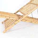 Pair of bamboo lounge chairs