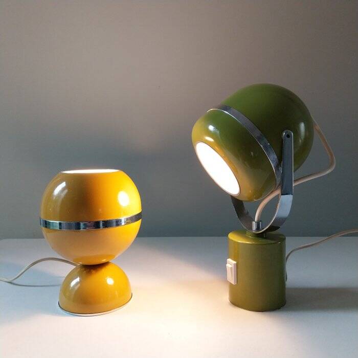 Set of vintage 70s table lamps