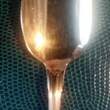 Box of 12 Christofle mocha spoons in gold-plated metal, Vendome model
