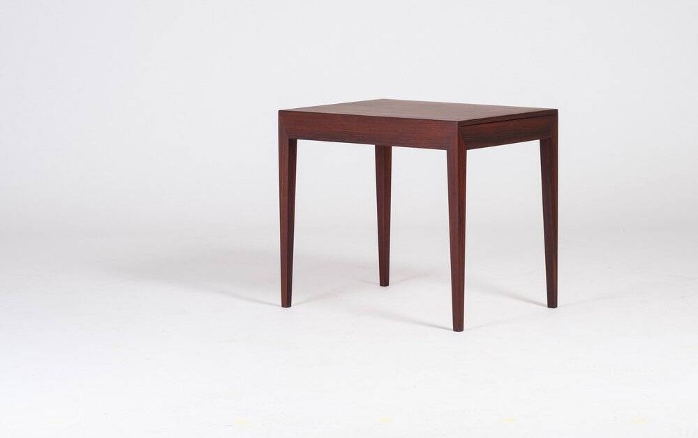 Side Table with Drawer in Rosewood by Severin Hansen for Haslev Møbelsnedkeri, 1950s