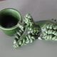 Small vintage green ceramic poodle candlestick