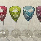 Verres en cristal saint louis de couleur