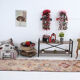 Red and orange vintage runner rug, 370x82cm