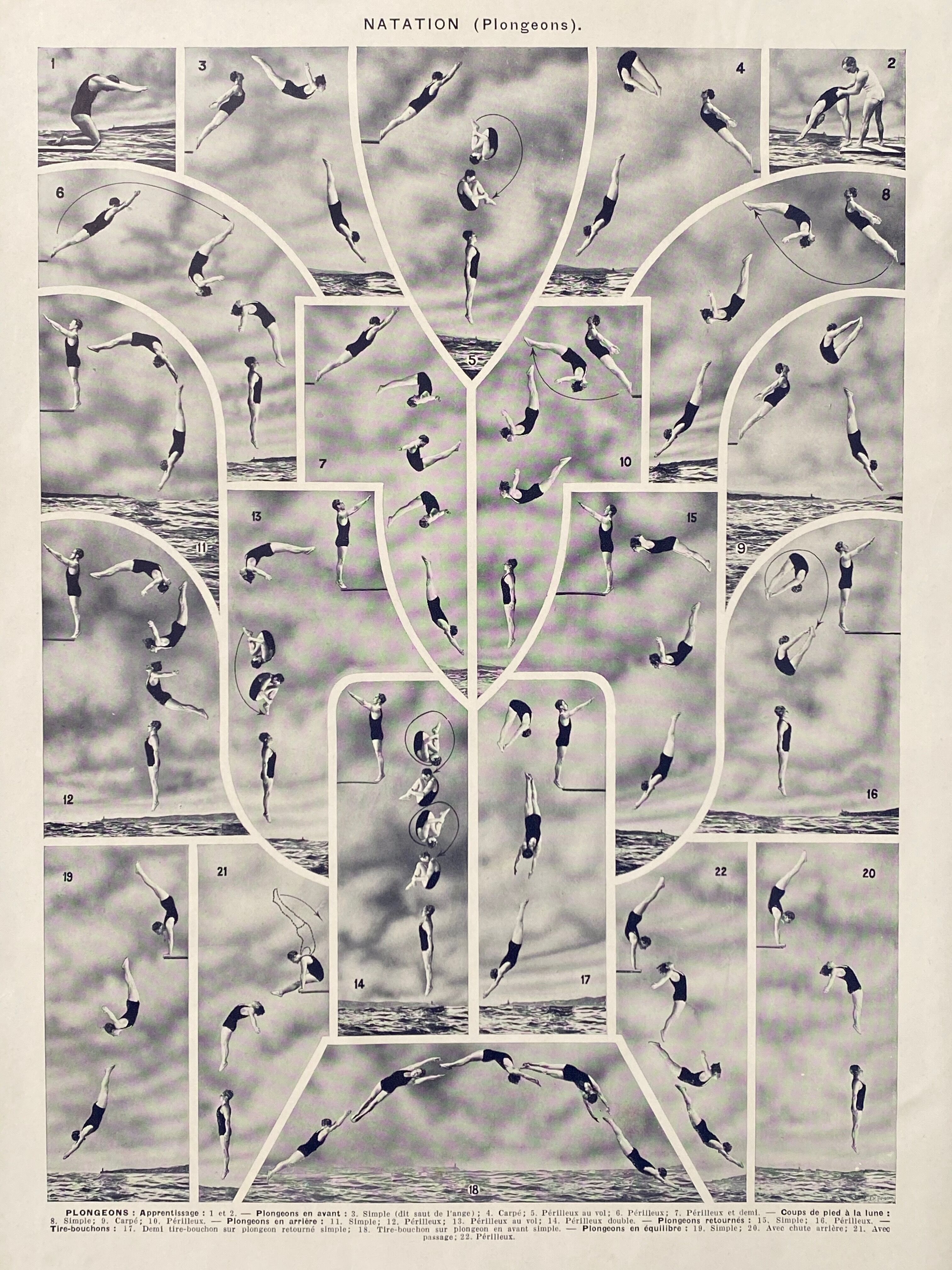 Former illustration Larousse "Swimming"