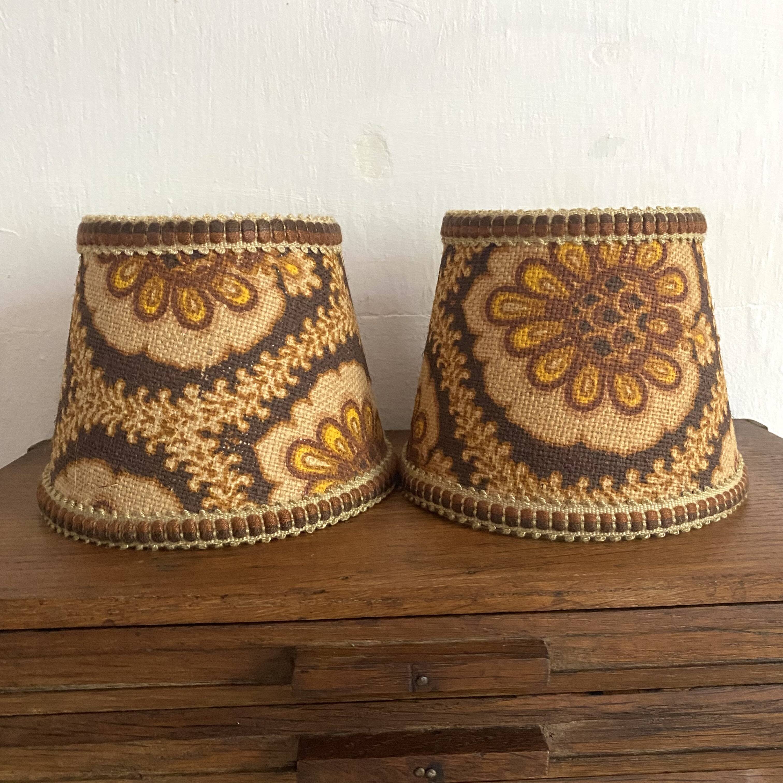 Vintage clip-on lampshades for bedside lamps