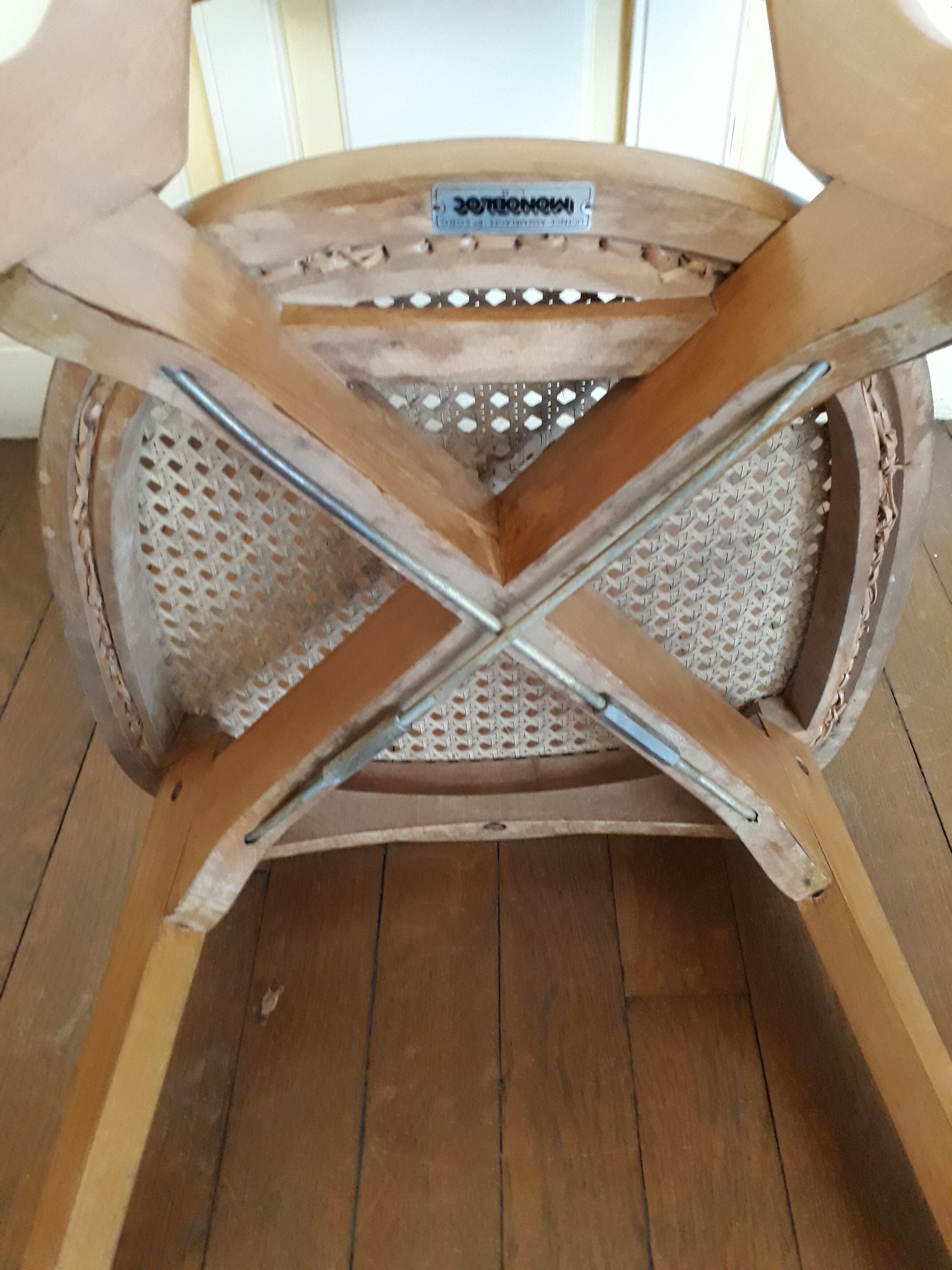 Chair rare Monoblock 1950 caning