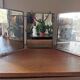 Antique triptych barber mirror